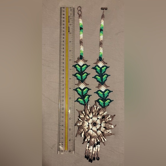 Handcrafted Beaded Floral Necklace - Picture 5 of 5